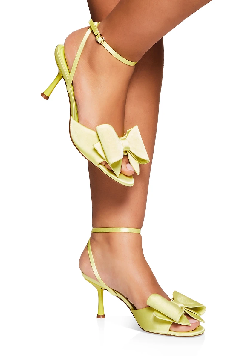 Bow Mid Heel Sandals