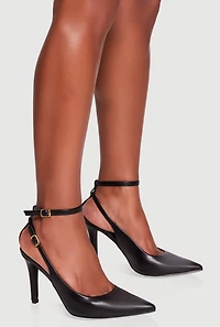 Pointed Toe Ankle Strap Stiletto Heels