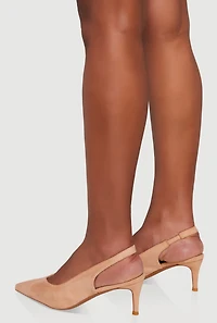 Womens Slingback Pointed Toe Mid Heels,