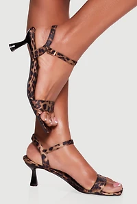 Open Toe Ankle Strap Spool Heel Sandals