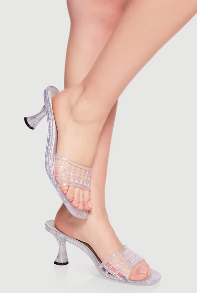 Jelly Cutout Band Mid Spool Heels