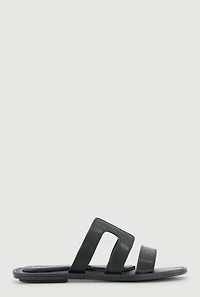 Open Toe Cut Out Slide Sandals