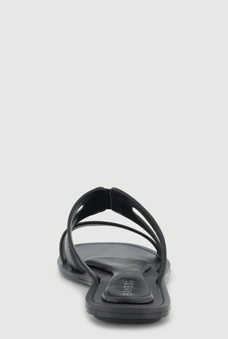 Open Toe Cut Out Slide Sandals