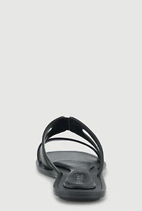 Open Toe Cut Out Slide Sandals