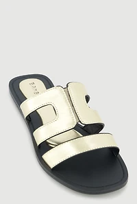 Open Toe Cut Out Slide Sandals