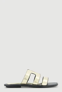 Open Toe Cut Out Slide Sandals