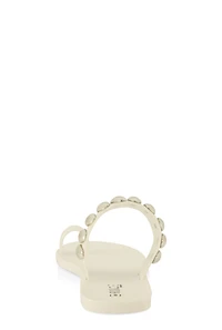 Studded Band Toe Loop Jelly Sandals