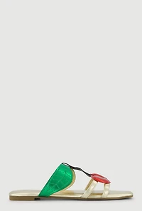 Cherry Open Toe Slide Sandals