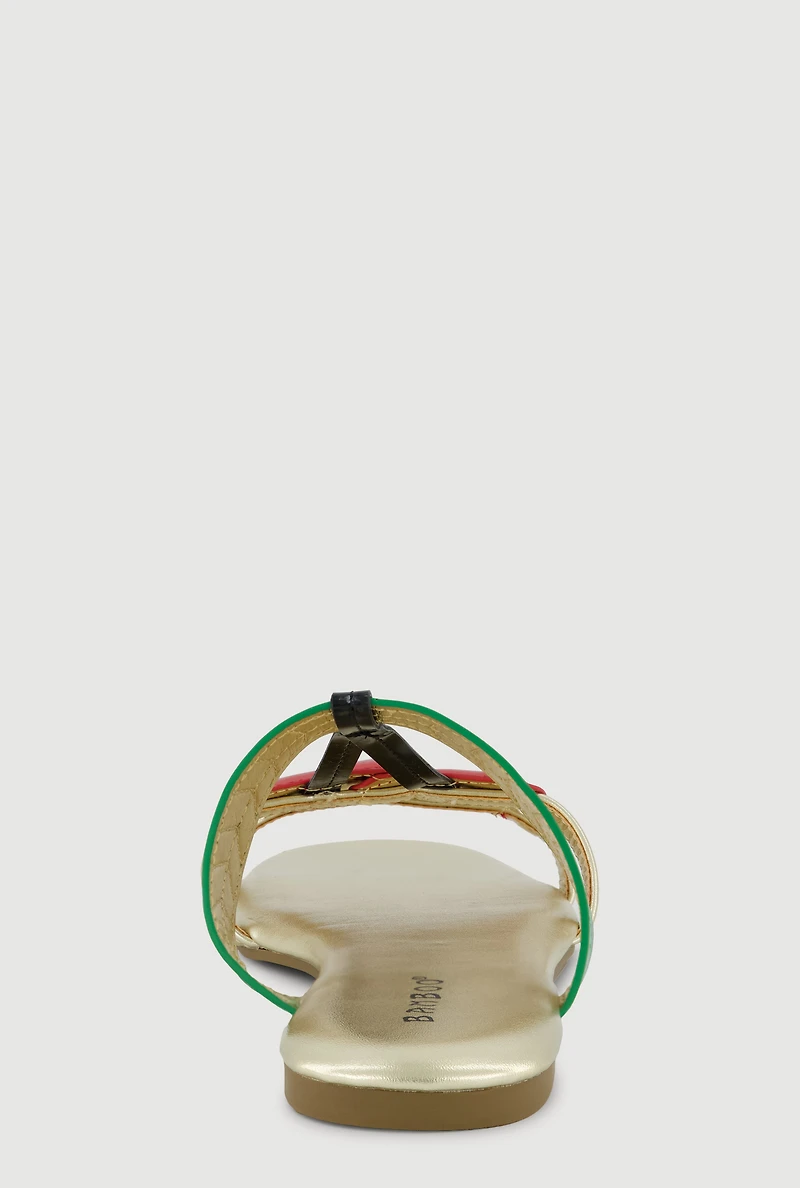 Cherry Open Toe Slide Sandals