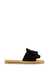 Womens Bow Band Espadrille Slide Sandals,