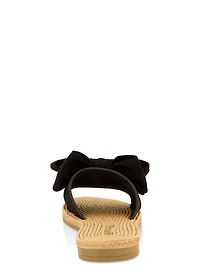 Womens Bow Band Espadrille Slide Sandals,