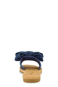 Womens Bow Band Espadrille Slide Sandals, Blue, Size 6