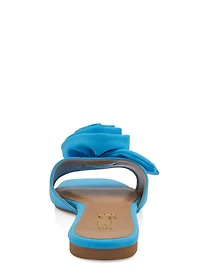 Womens Rose Band Slide Sandals, Blue, Size 6.5