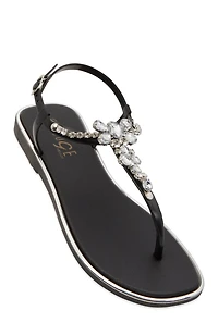 Ankle Strap Gemstone Thong Sandals