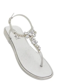 Ankle Strap Gemstone Thong Sandals