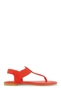 Womens Corded Thong Sandals, Red, Size 6.5