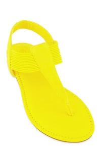 Womens Corded Thong Sandals, Yellow, Size 6
