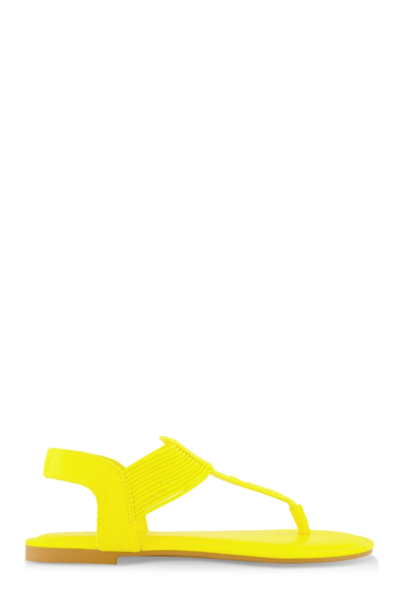 Womens Corded Thong Sandals, Yellow, Size 6