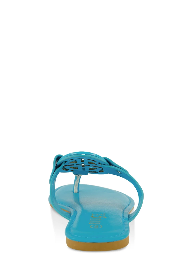 Geo Pendant Thong Slide Sandals