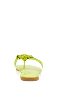 Womens Geometric Pendant Thong Slide Sandals,