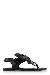 Womens Heart Charm Bow Corded Thong Sandals,