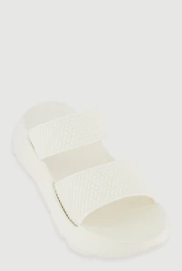 Textured Double Band Platform Sandals