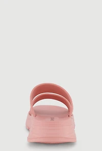 Textured Double Band Platform Sandals