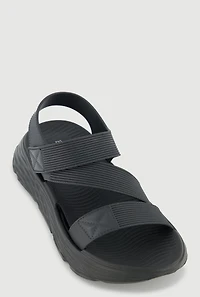 Open Toe Platform Sandals with Velcro Strap