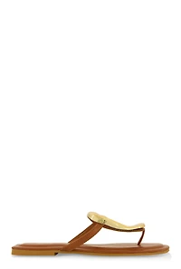 Metallic Pendant Thong Slide Sandals