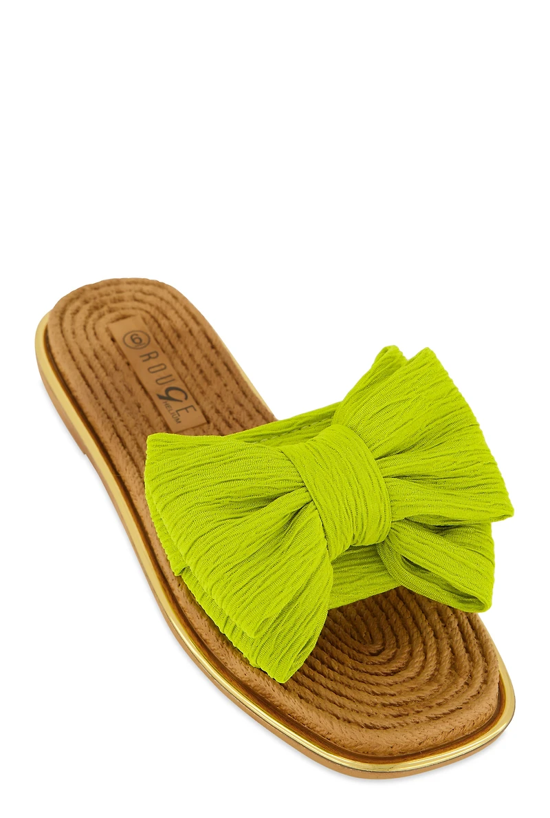 Bow Espadrille Slide Sandals