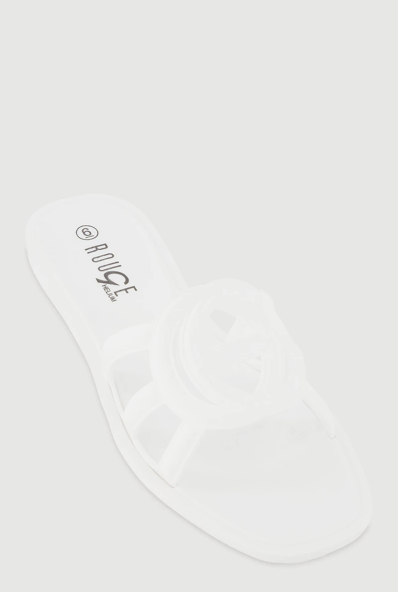 Cut Out Band Jelly Slide Sandals