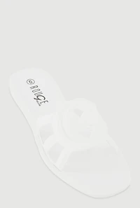 Cut Out Band Jelly Slide Sandals