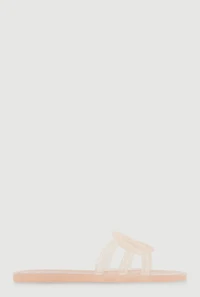 Womens Cut Out Band Jelly Slide Sandals,