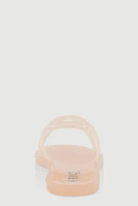 Womens Cut Out Band Jelly Slide Sandals, Pink,