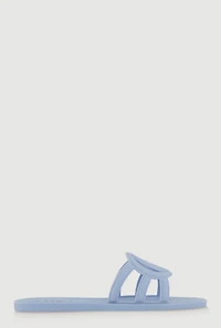 Womens Cut Out Band Jelly Slide Sandals, 9