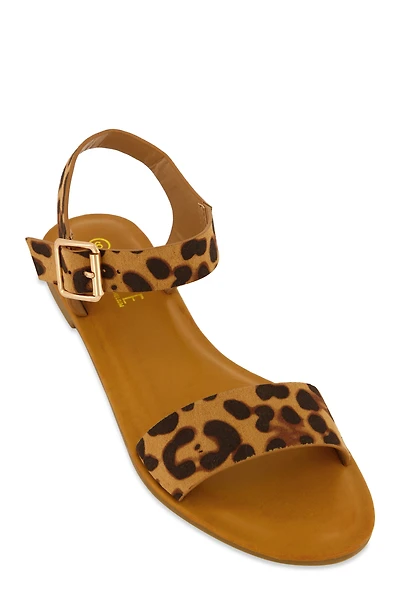 Single Band Buckle Ankle Strap Sandals