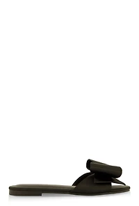 Womens Bow Slide Sandals, Black, Size 7.5