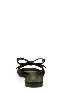 Womens Bow Slide Sandals, Black, Size 7.5