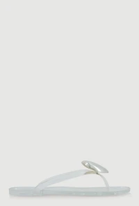 Heart Pendant Jelly Thong Sandals