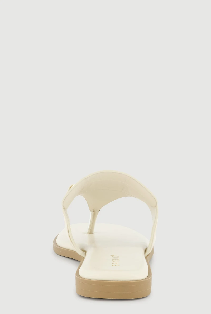 Metallic Pendant Thong Sandals