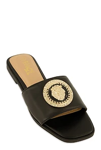 Lion Pendant Slide Sandals