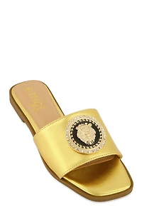 Lion Pendant Slide Sandals
