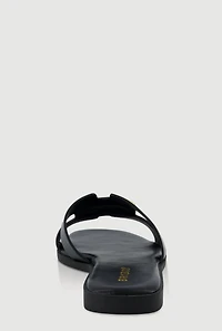Metallic Pendant H Band Slide Sandals