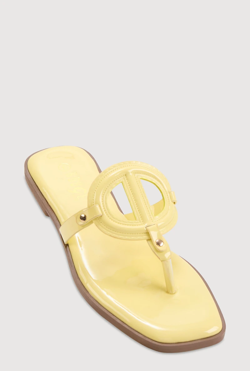 Cut Out Band Thong Sandals