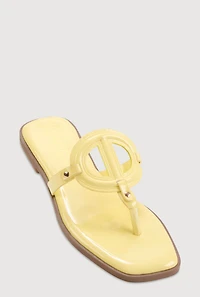 Cut Out Band Thong Sandals