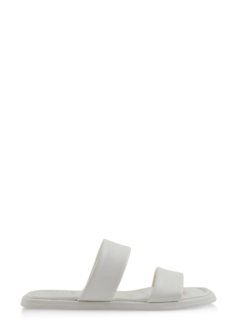 Open Toe Double Band Slide Sandals