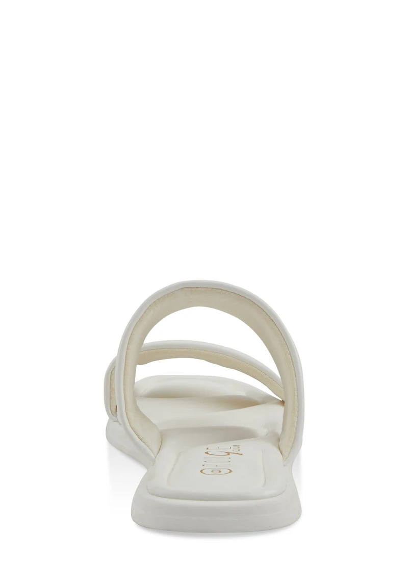 Open Toe Double Band Slide Sandals