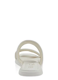 Open Toe Double Band Slide Sandals