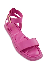 Quilted Sole Ankle Strap Sandals