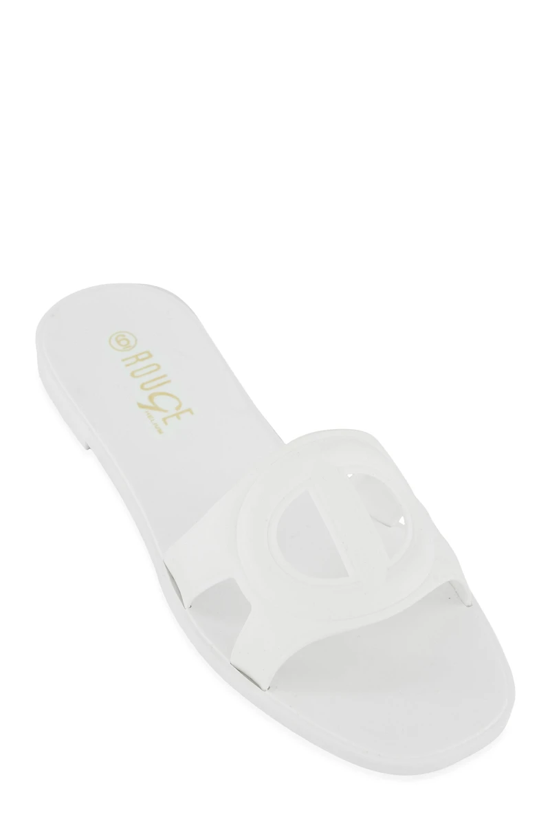 Cut Out Band Open Toe Slide Sandals